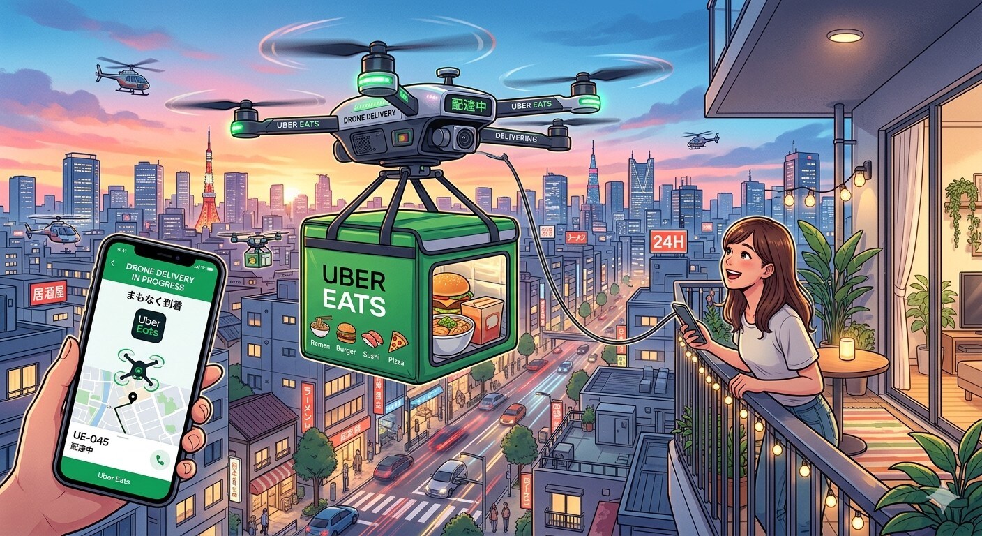 ドローン版ウーバーイーツ | の人気AIイラスト・グラビア