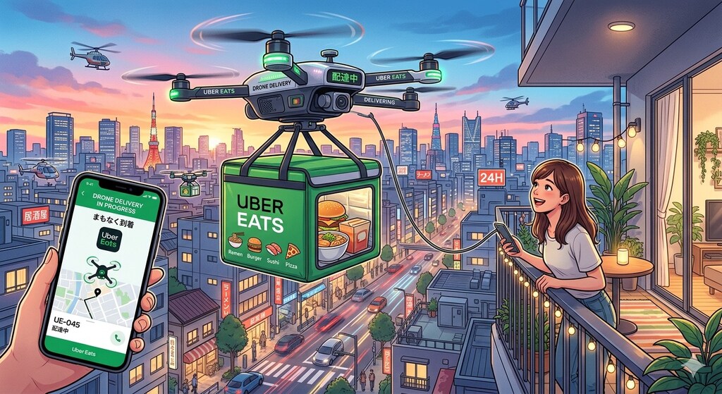 ドローン版ウーバーイーツ