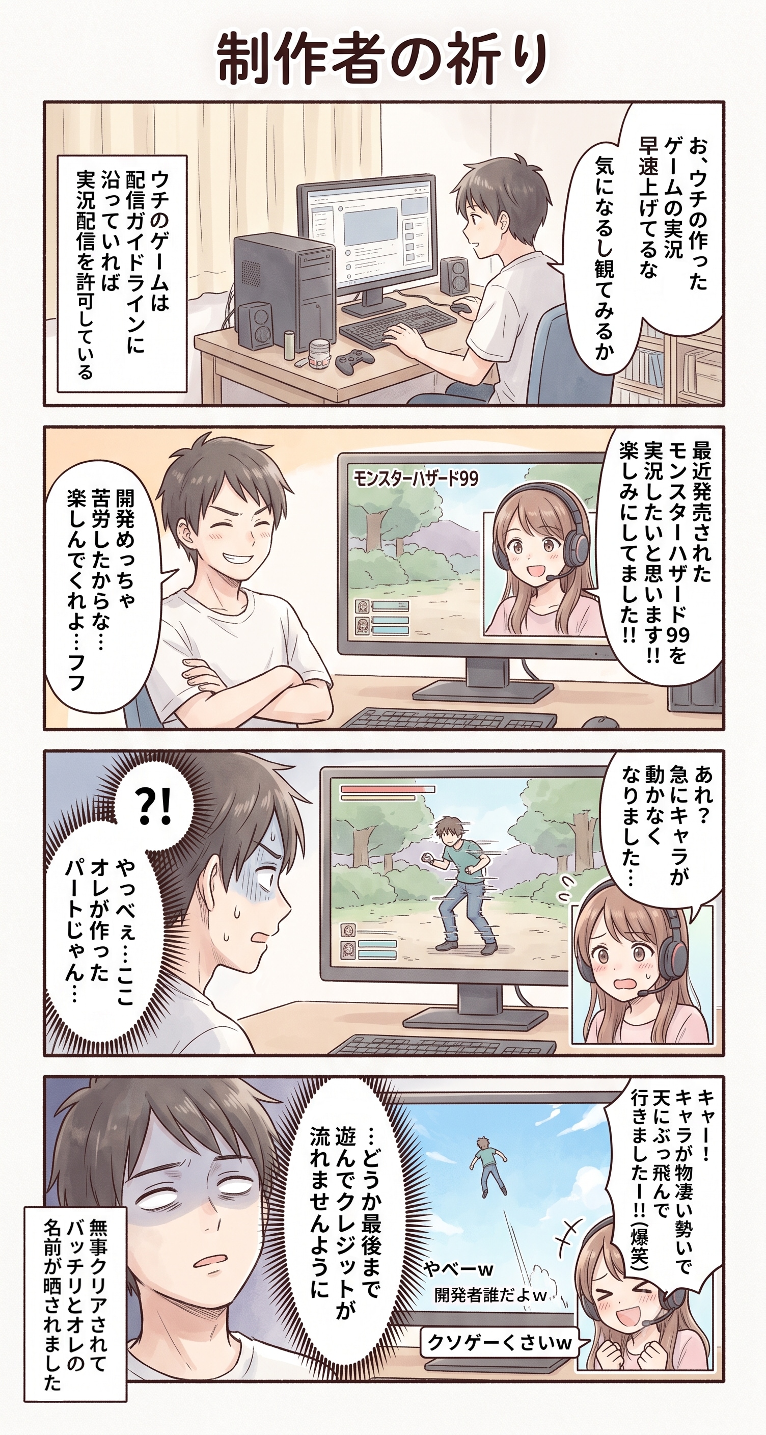 #93 ゆる日常4コマ「制作者の祈り」 | の人気AIイラスト・グラビア
