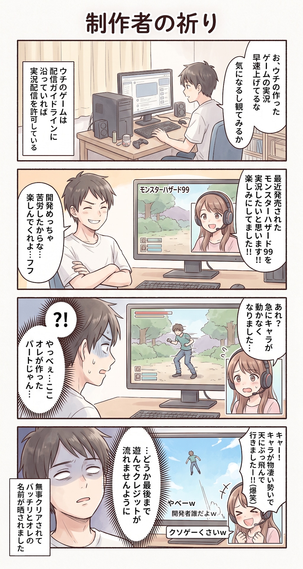 #93 ゆる日常4コマ「制作者の祈り」