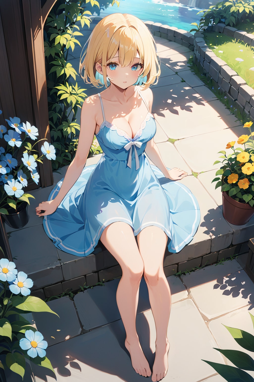 お庭でお休み