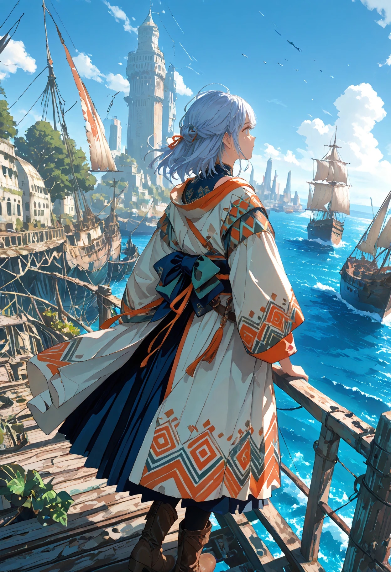 旅立ちの海港 | の人気AIイラスト・グラビア