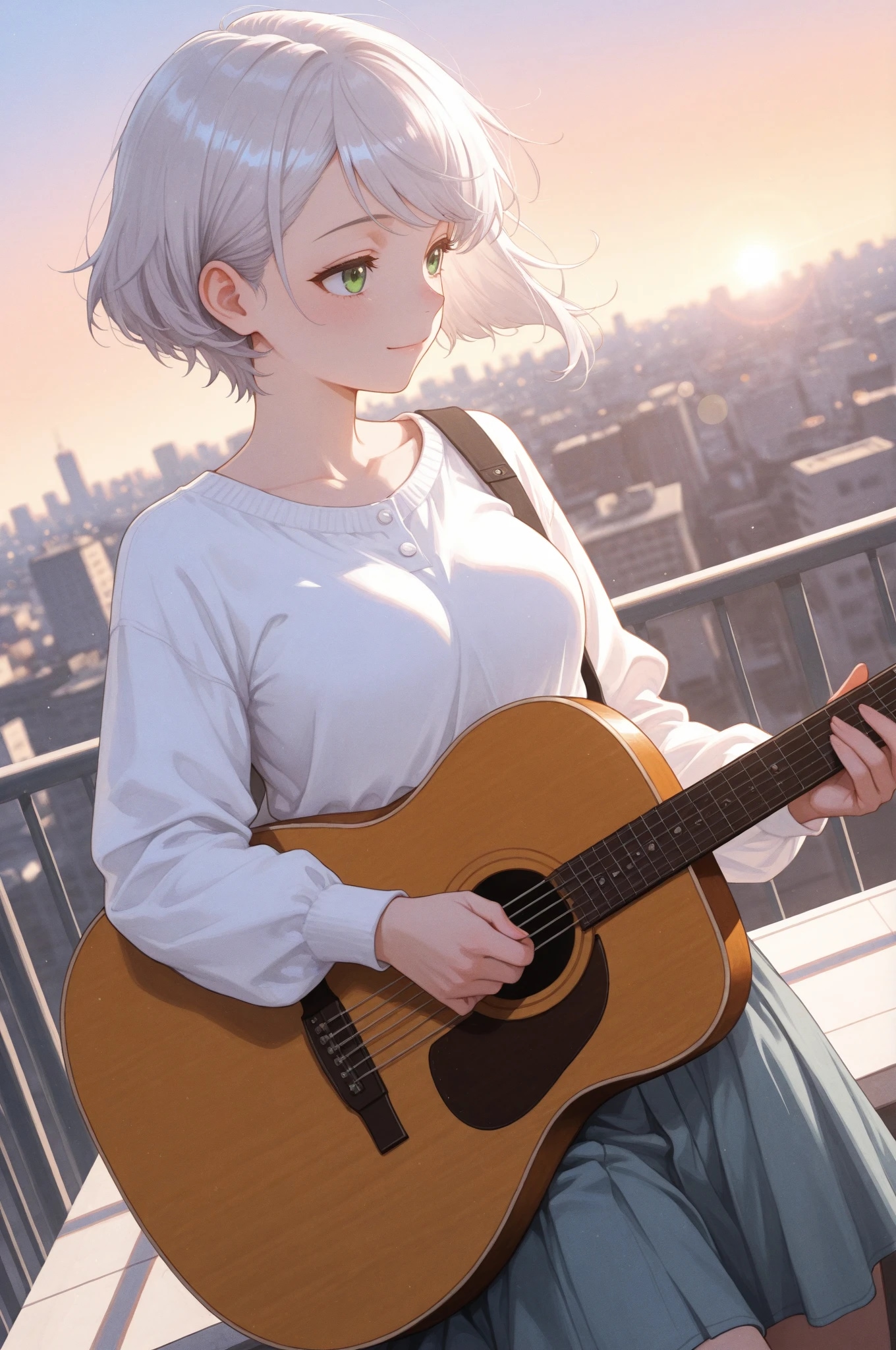 夕日を背にして