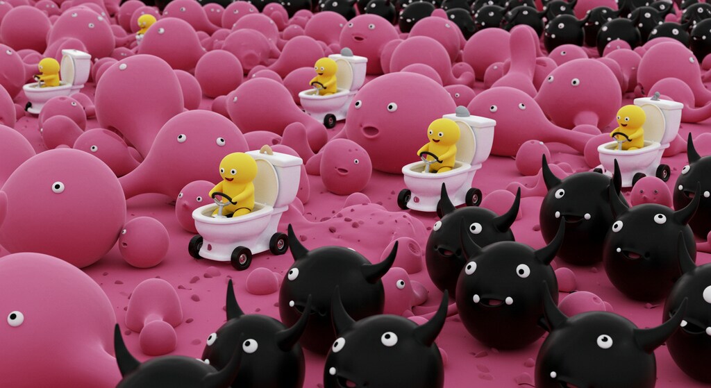 ももほうくんと、くろほうくんの共闘戦線