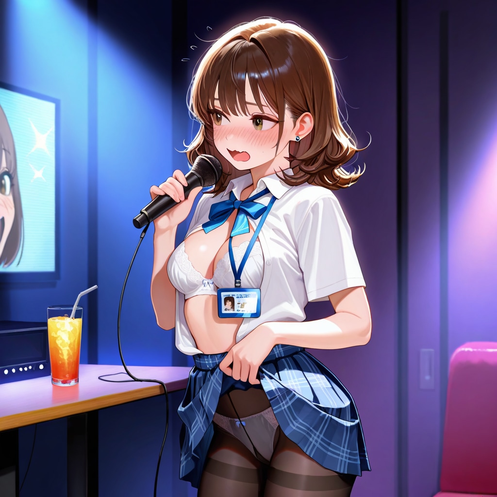 コスプレOLさんに上下の下着を見せてもらう