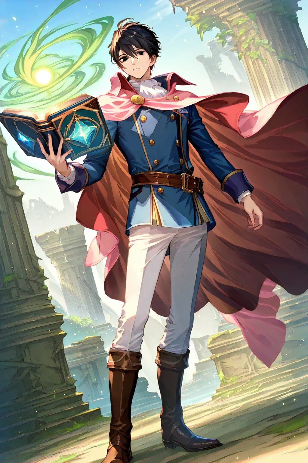 ファンタジーな洞窟地下、大きな男性学者2-3-3-1