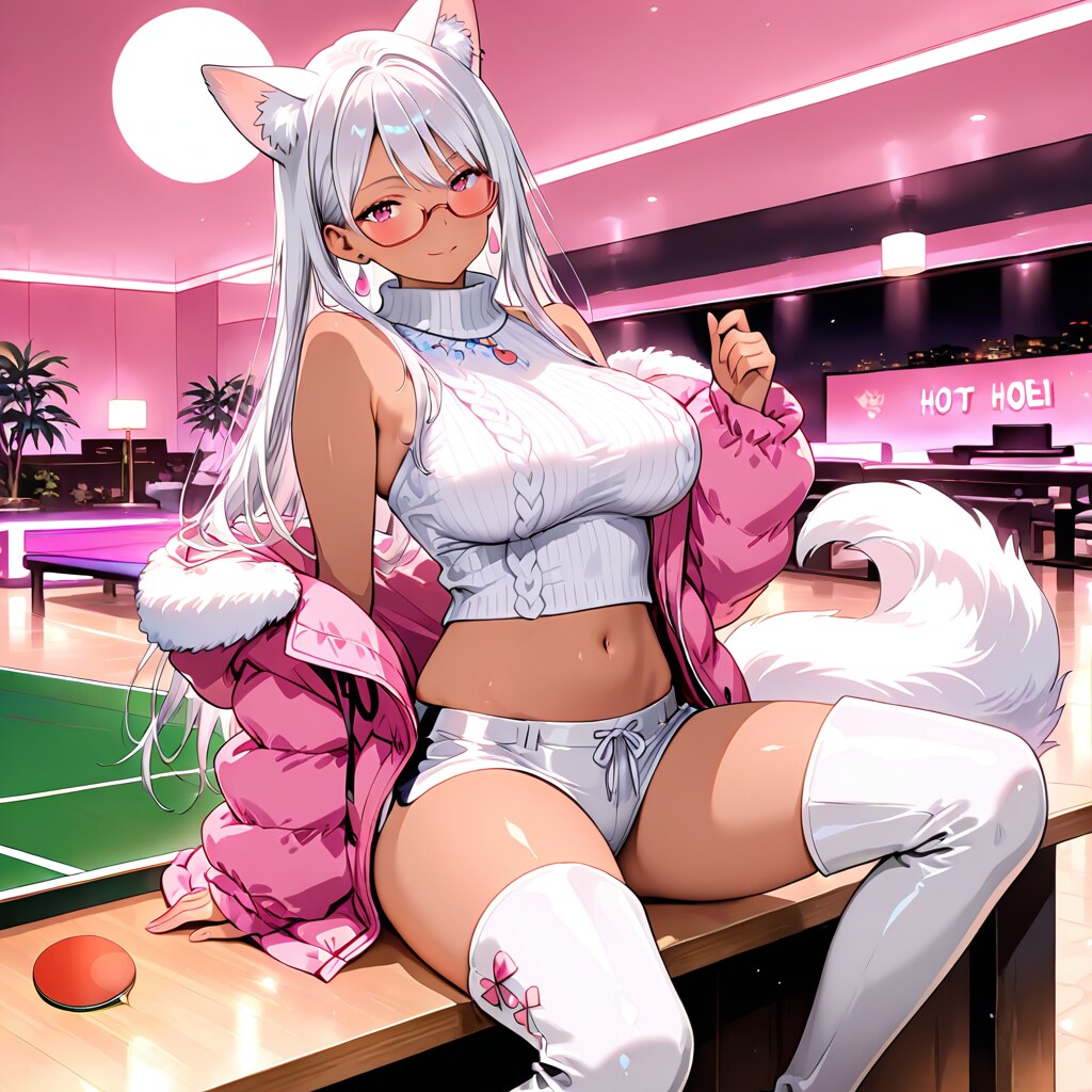 健康的なルックスをこれでもかと見せつけてくる褐色肌ケモ耳美女！