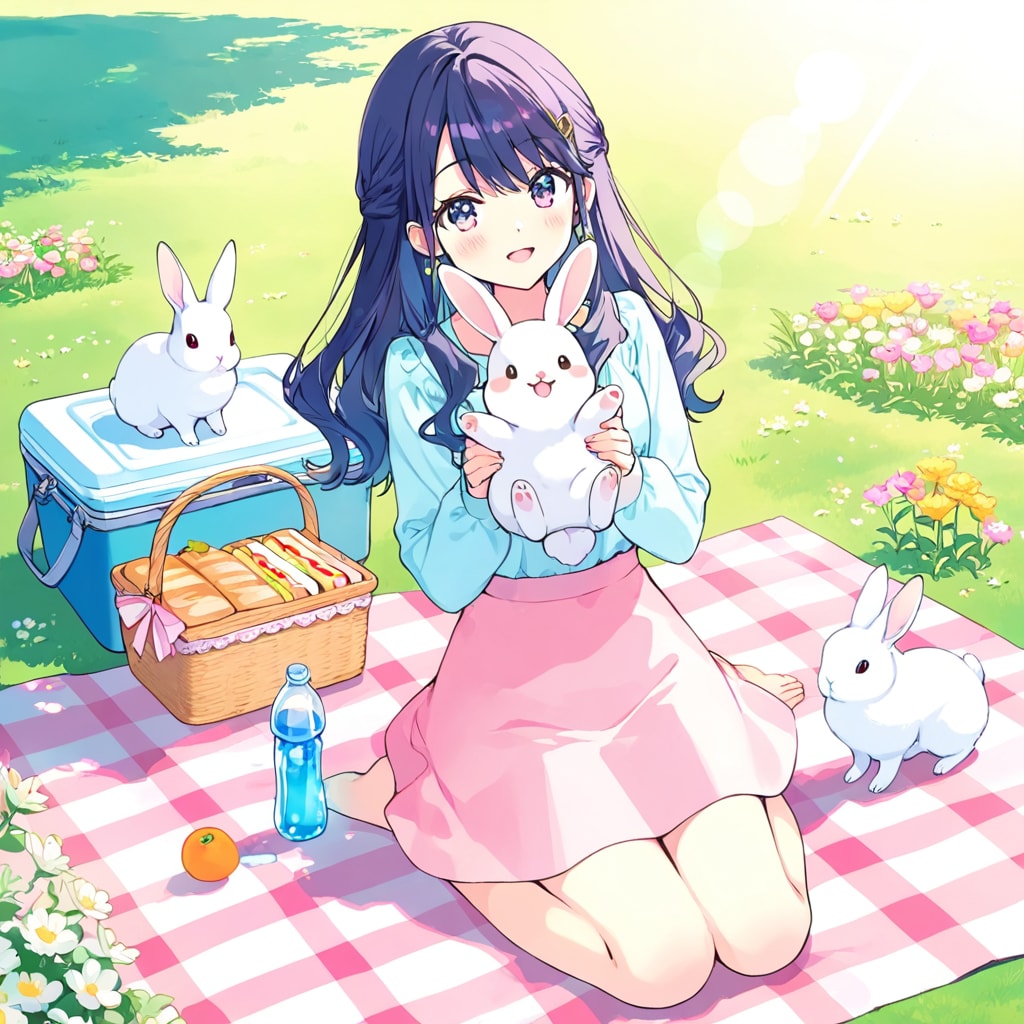 ウサギとピクニック