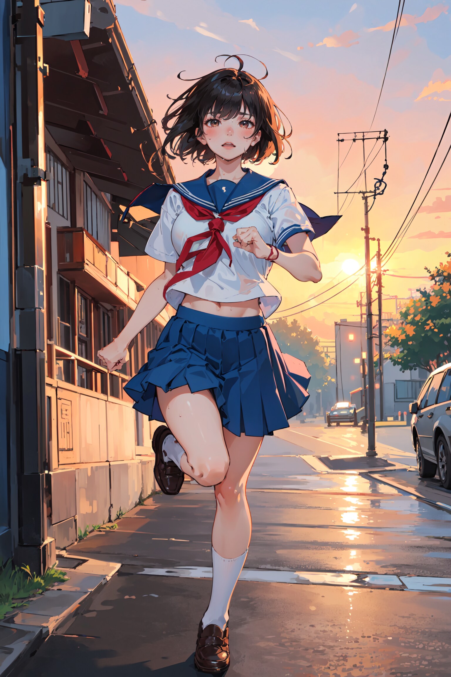 急ぐ女の子