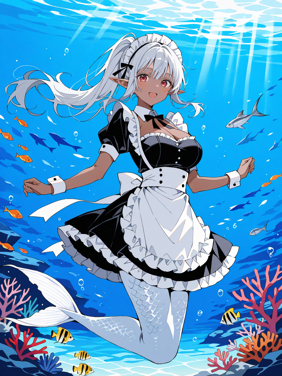 マァ、メイドの褐色エルフさん | の人気AIイラスト・グラビア