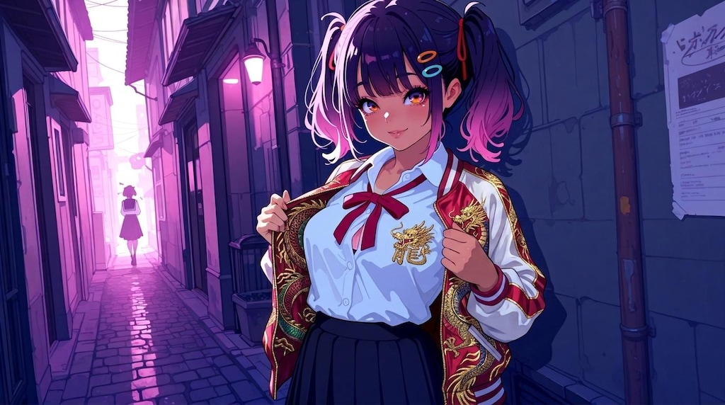 着崩しスカジャンロンスカウノ