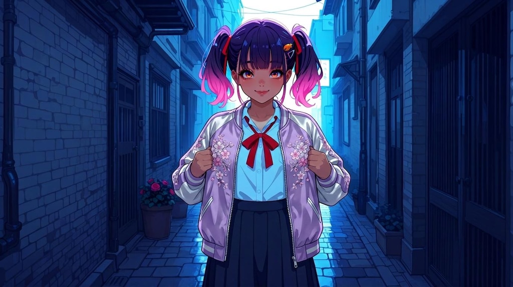 着崩しスカジャンロンスカウノ