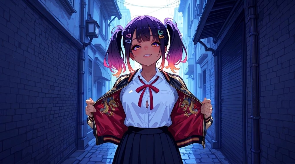 着崩しスカジャンロンスカウノ