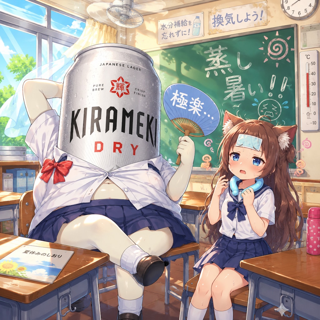 暑さに苦しむ小さな女の子