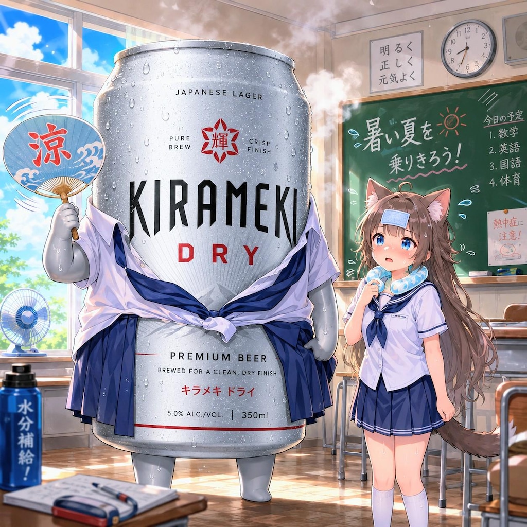 暑さに苦しむ小さな女の子