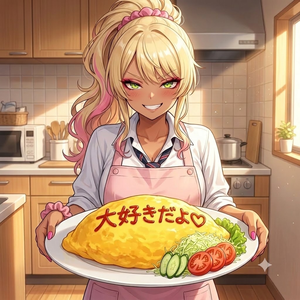 黄金崎桃ちゃんが作った巨大オムライス