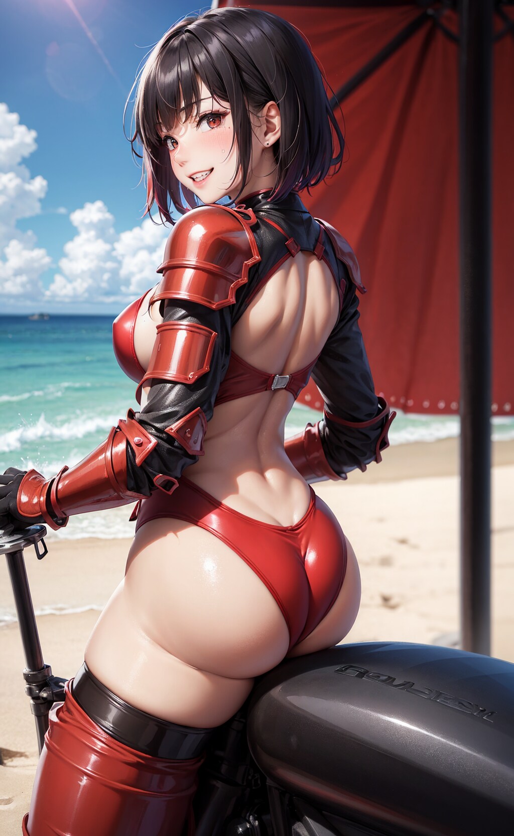 アーマー競泳水着少女