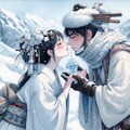 村の若者と恋におちた雪女ちゃん💖♪（同志捧げる男女物の恋愛イラスト） 5枚目