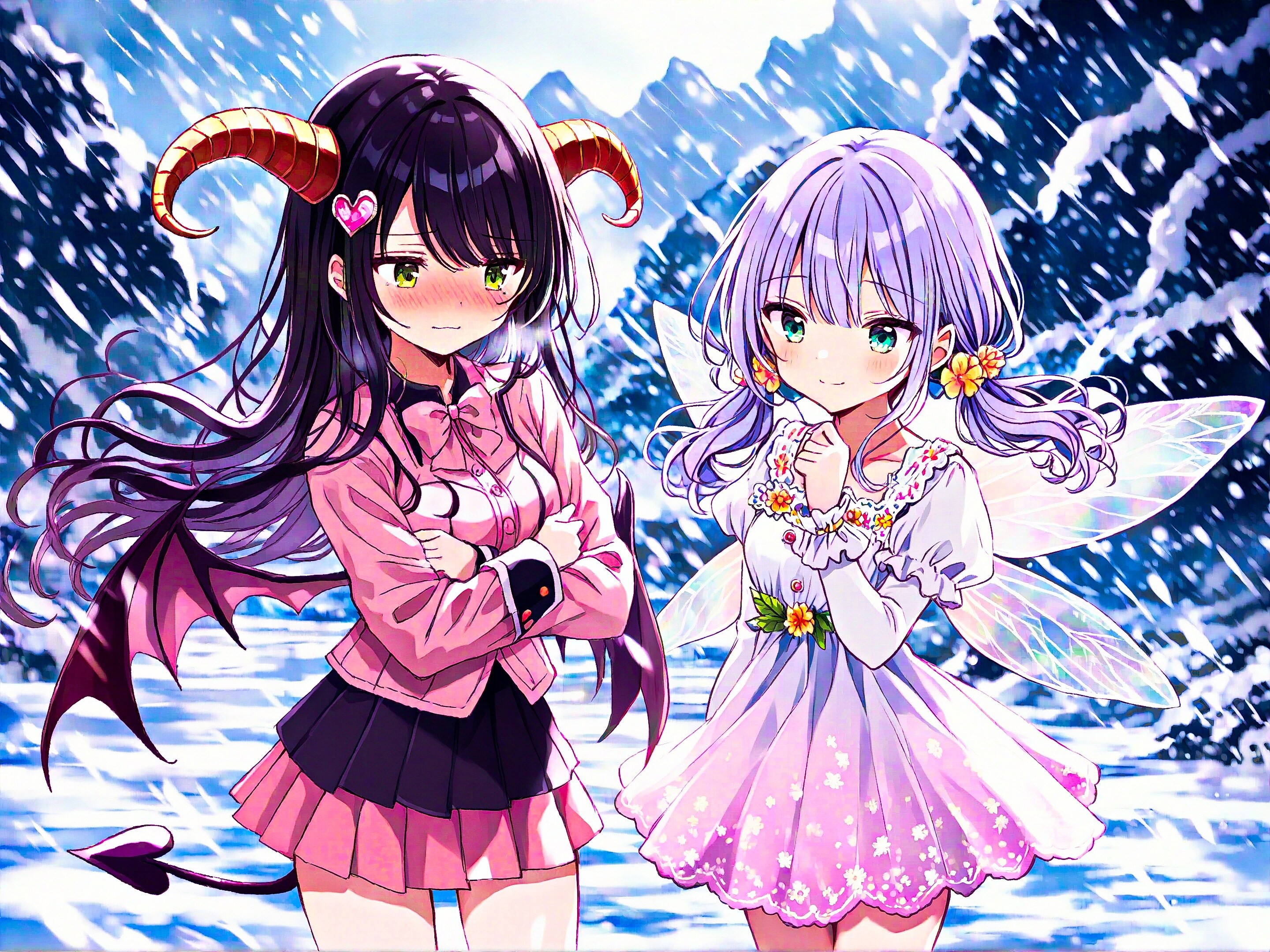 吹雪の中で我慢比べ | の人気AIイラスト・グラビア