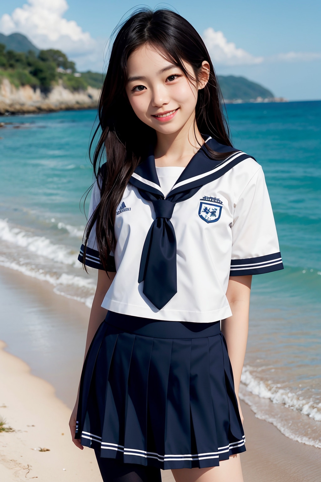 海辺の女子校生