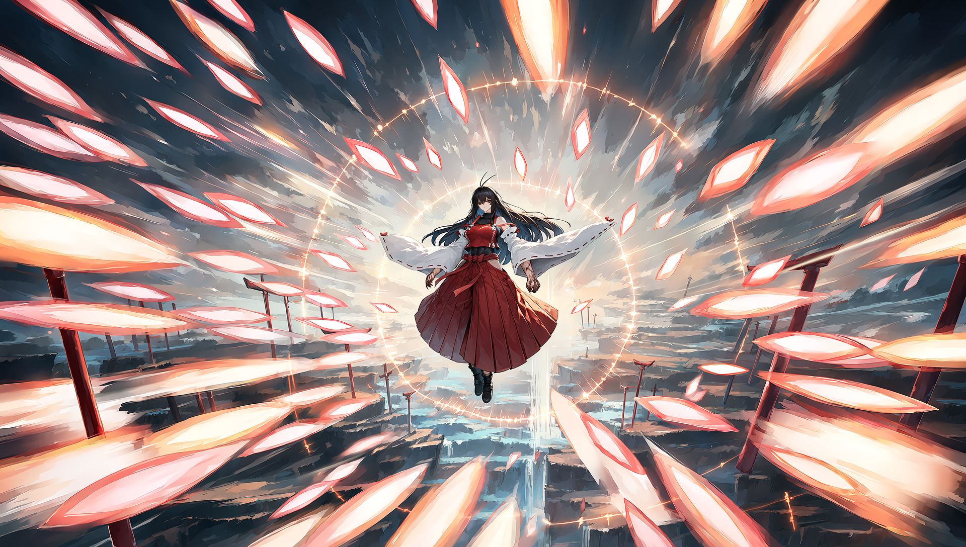 V5　東方　先代巫女　弾幕 | の人気AIイラスト・グラビア