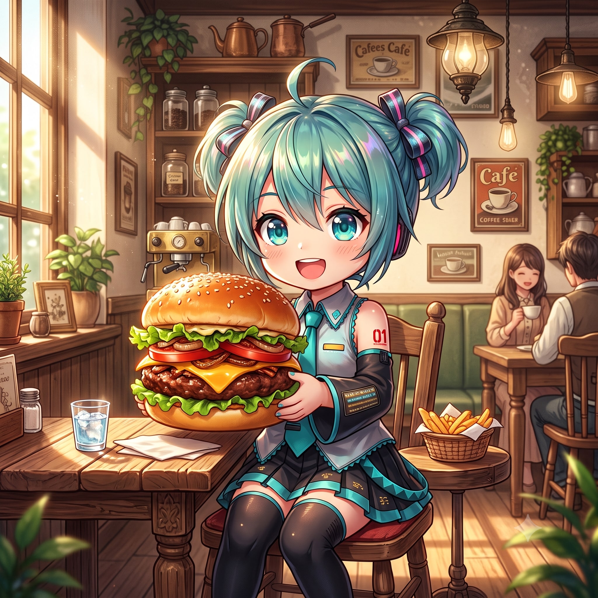 今日のお昼はハンバーガーです