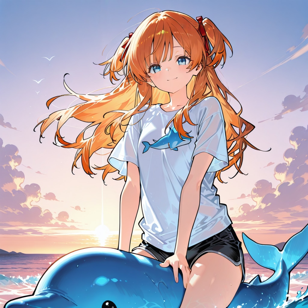 イルカに乗った少女 | の人気AIイラスト・グラビア