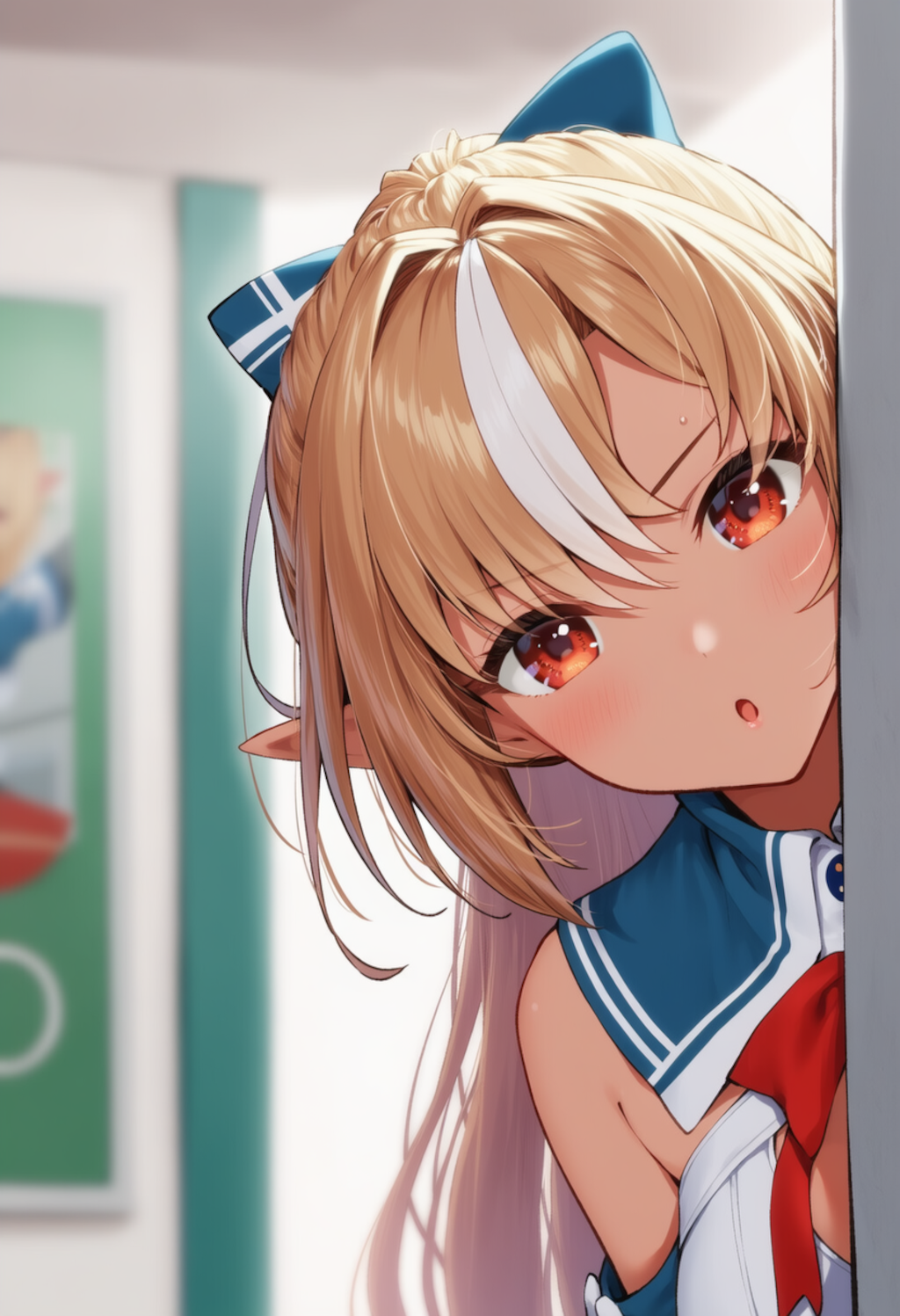 ふーたんが物陰からジッと見つめているだけ