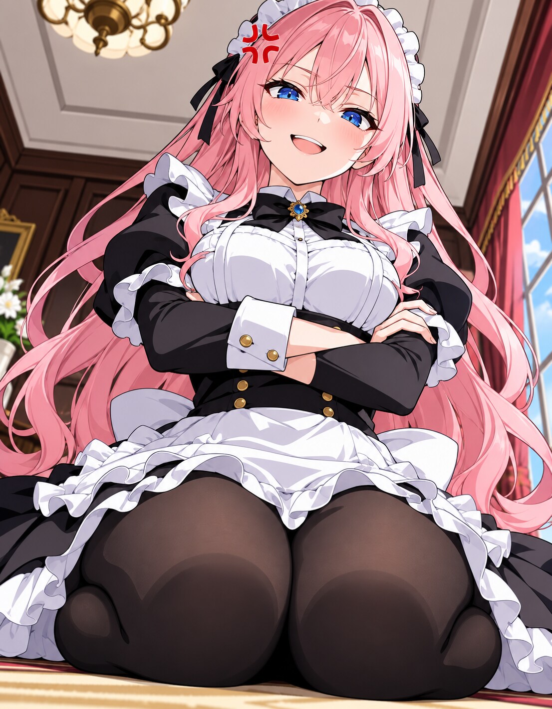 見上げるメイドは目の保養 | の人気AIイラスト・グラビア