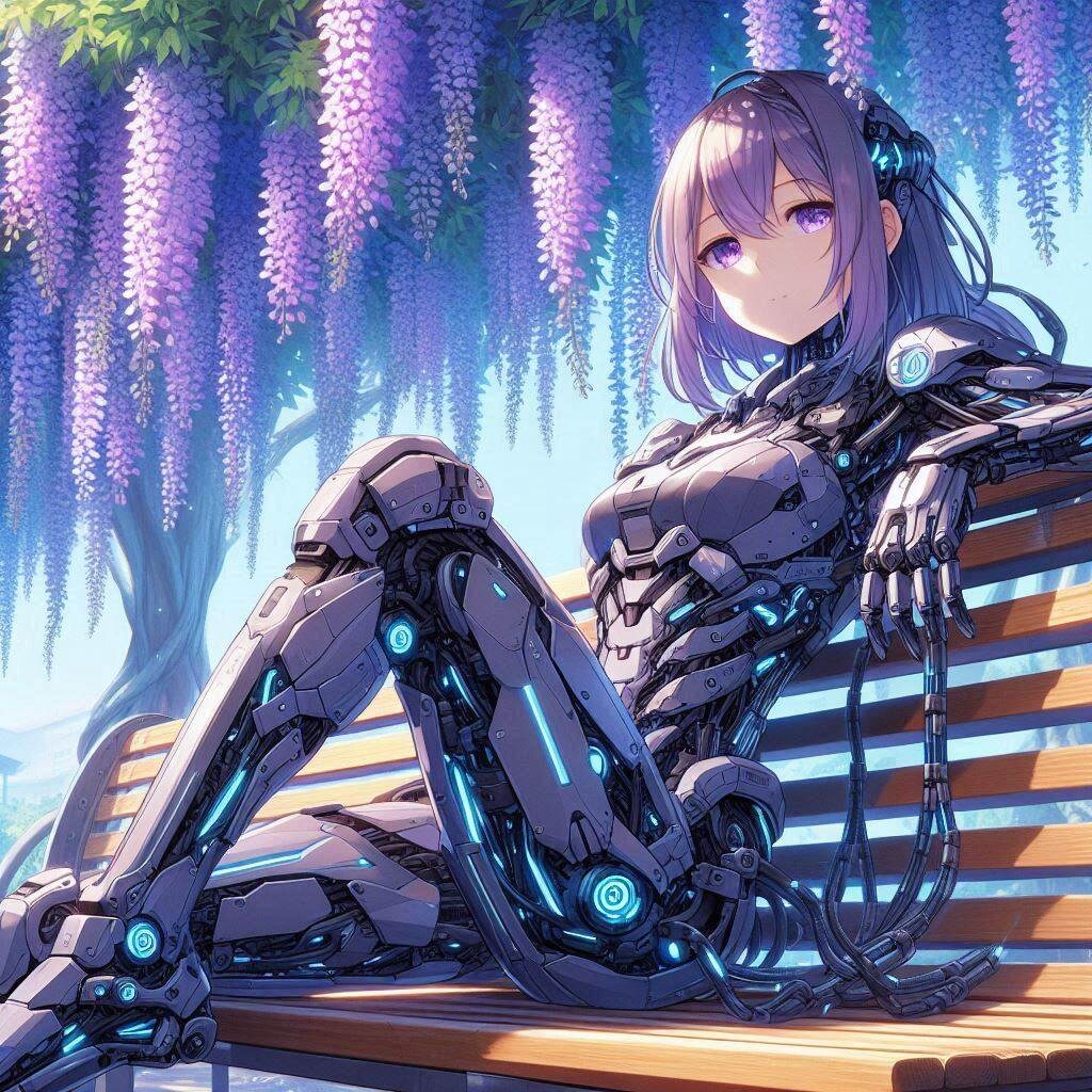 藤棚の下で一休み