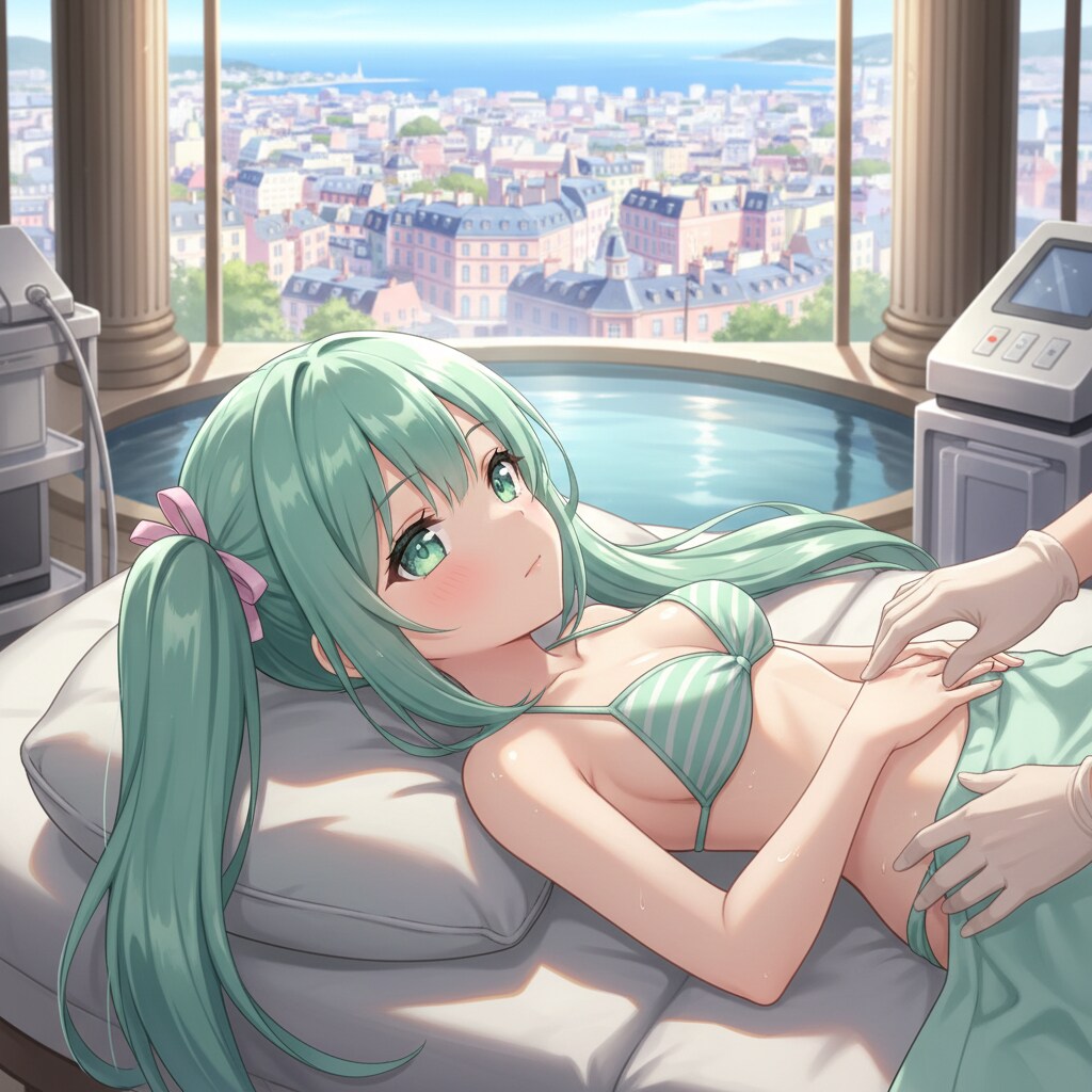 みどツイさん。ヘッドスパ。手が滑る