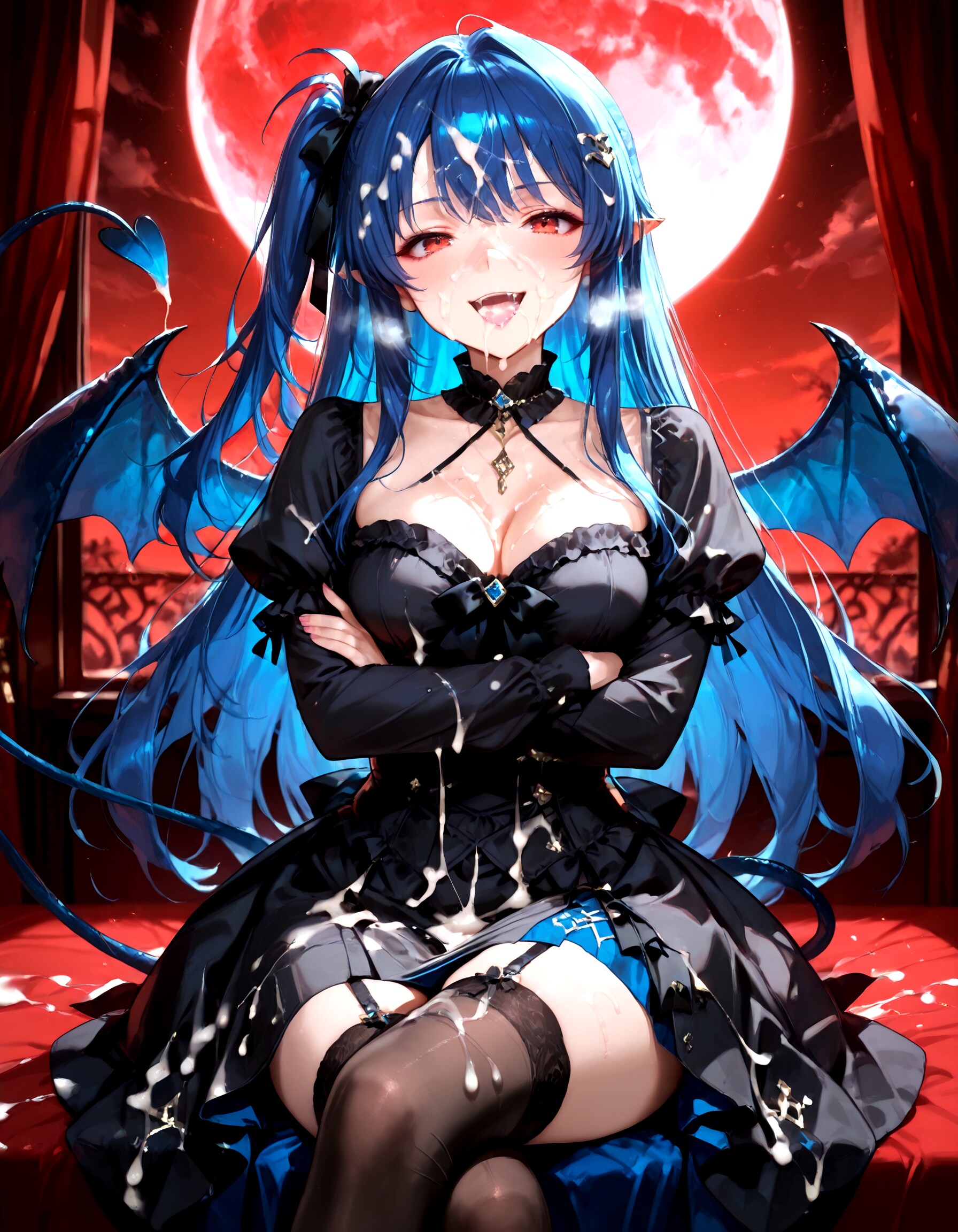 精液を浴びるサキュバス幹部