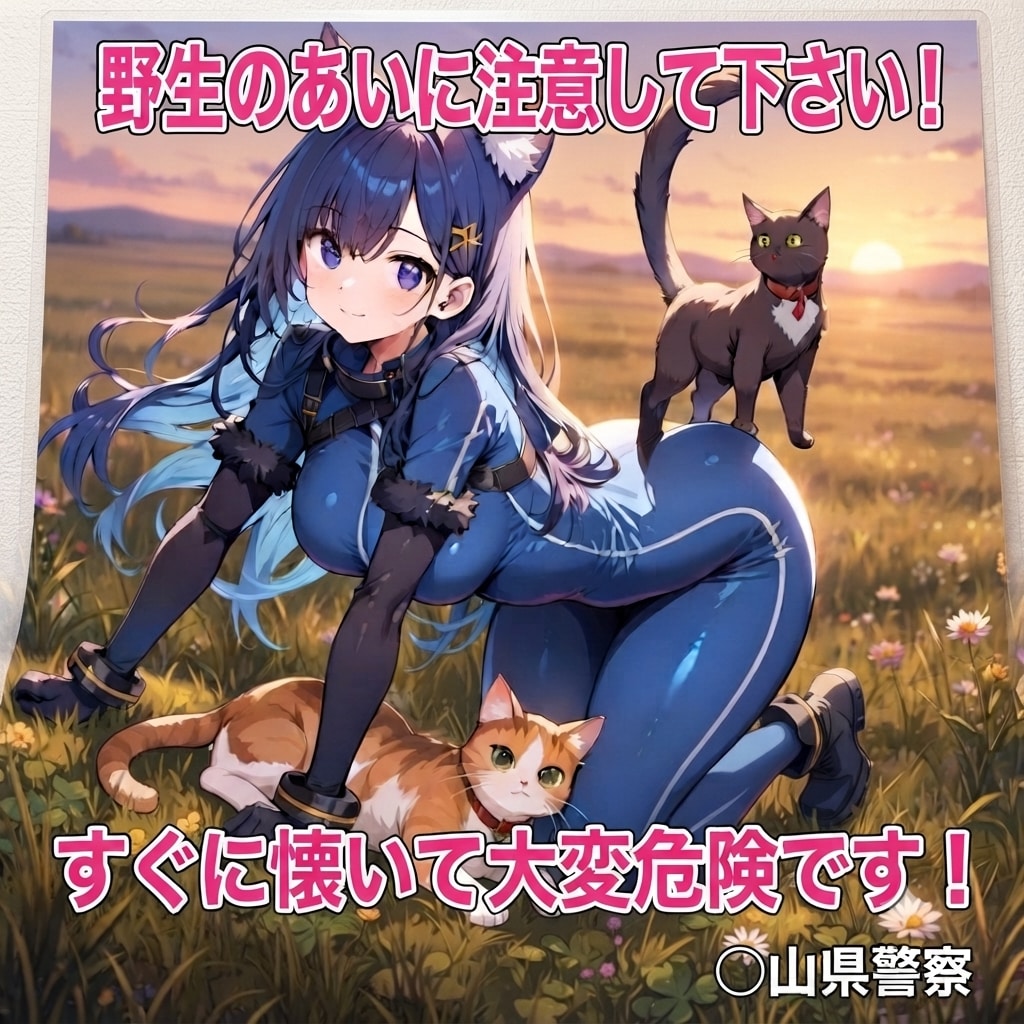 野生のあい、県警を動かす！注意喚起ポスター！