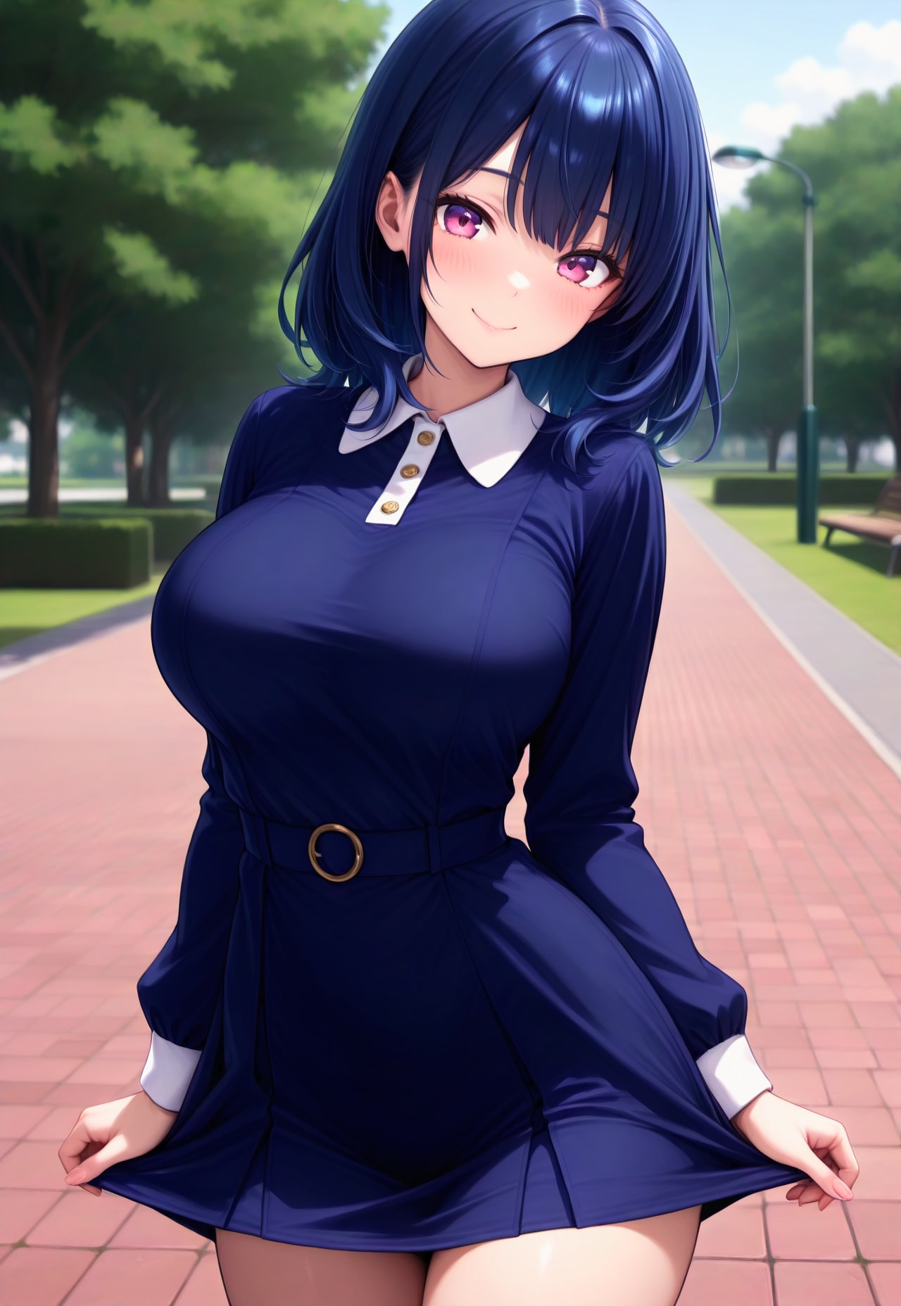 320（紺色のワンピ）