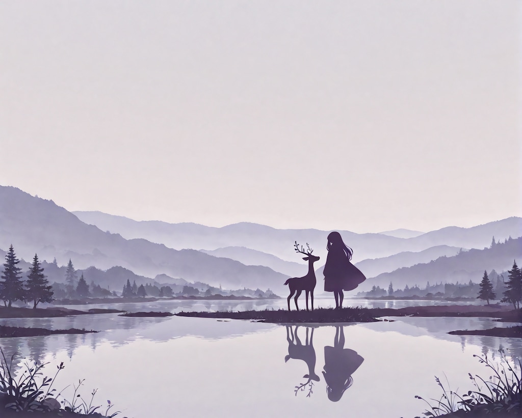 薄明の湖で