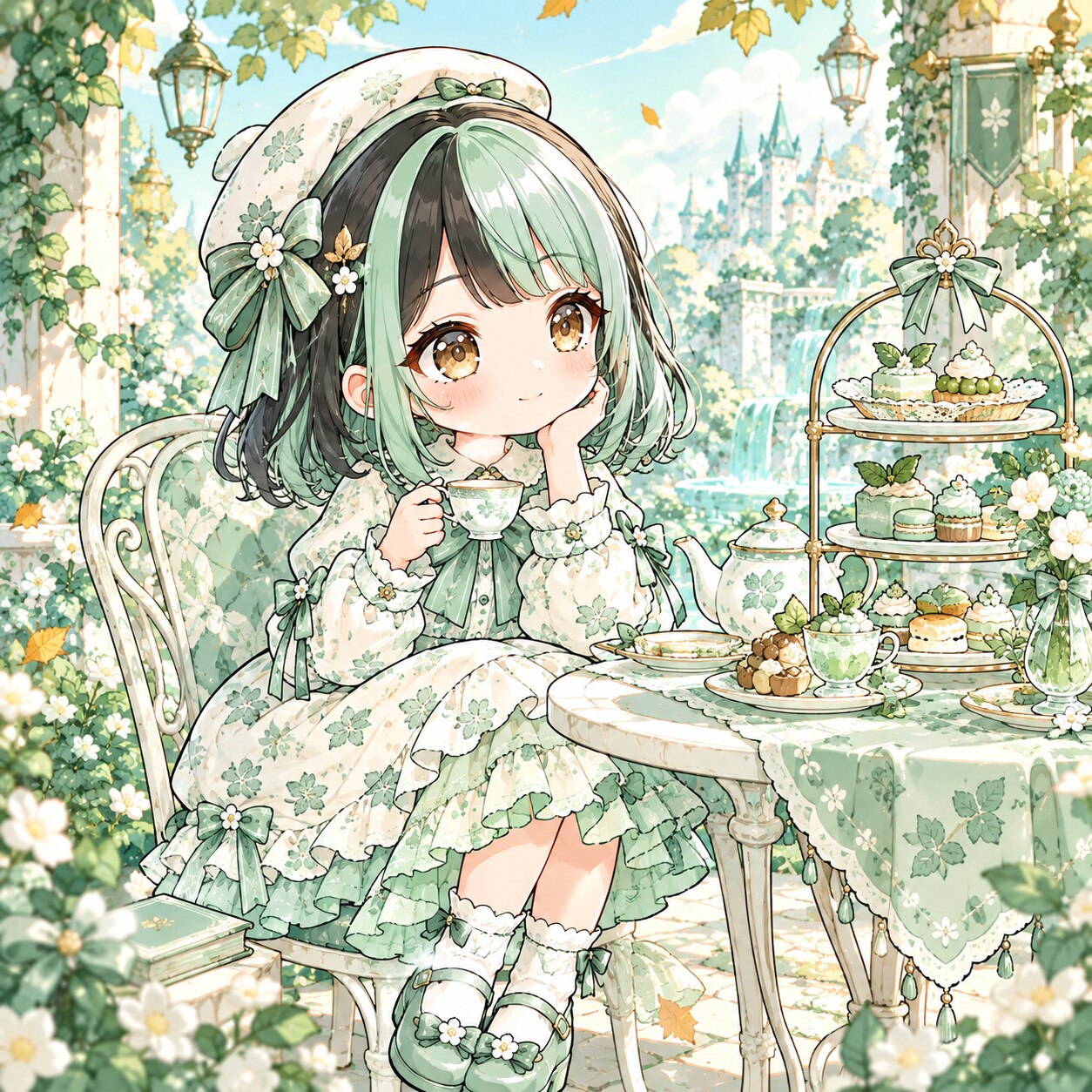 10/3 アフタヌーンティー（ミントちゃん） | の人気AIイラスト・グラビア