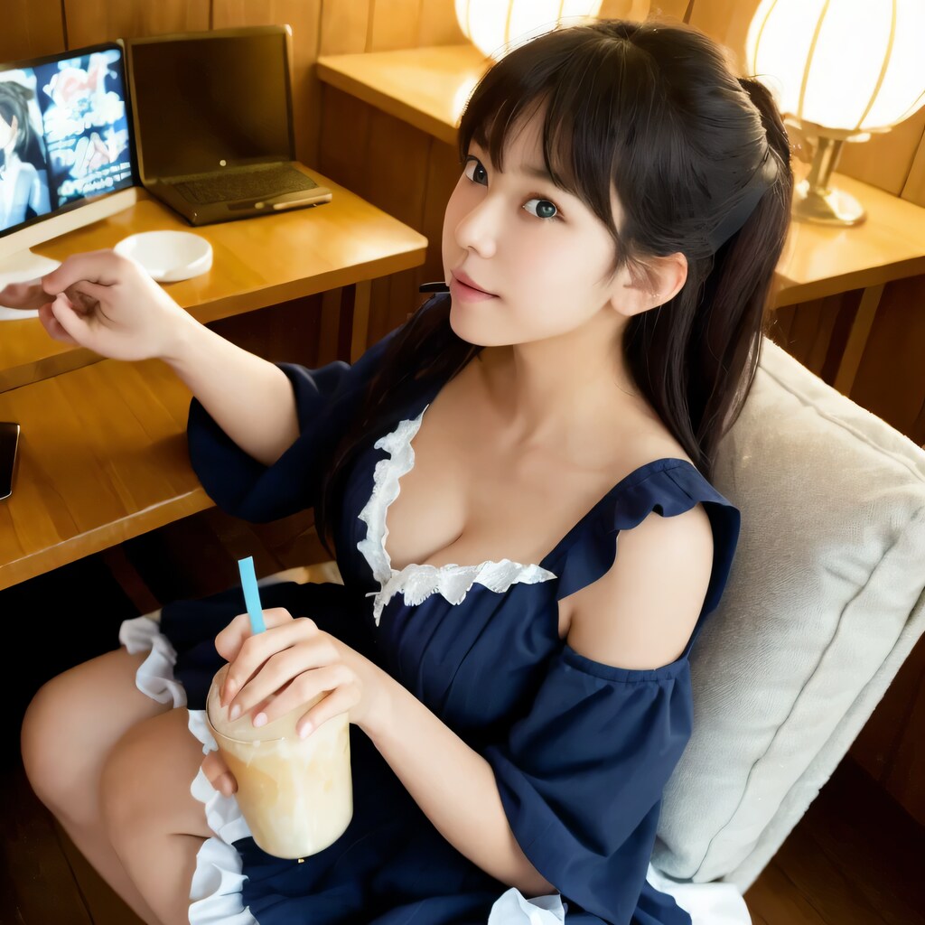 黒髪ロングで漫画喫茶の美女９