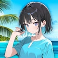黒髪娘（背景挿入） 3枚目