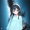 黒髪娘（背景挿入） 5枚目