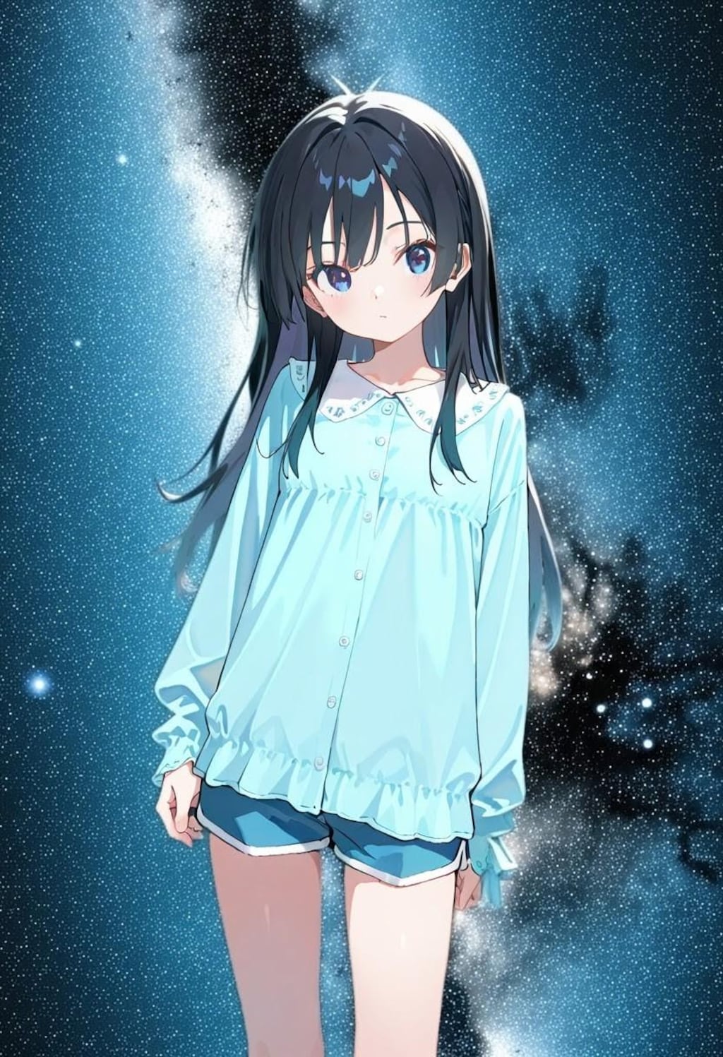 黒髪娘（背景挿入）