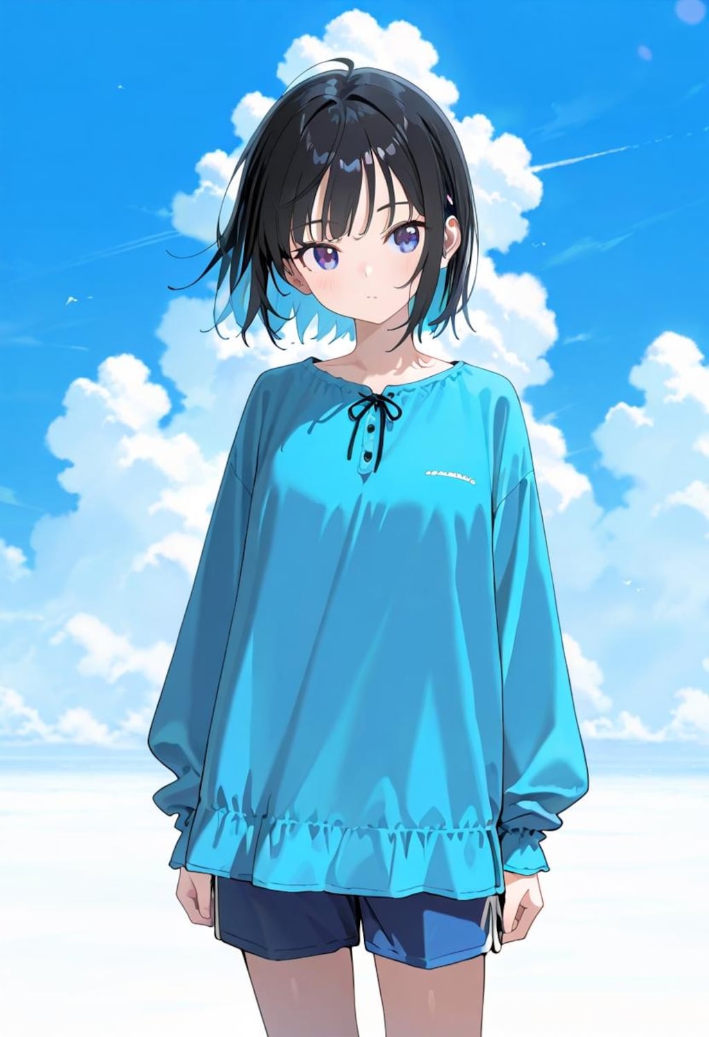 黒髪娘（背景挿入）