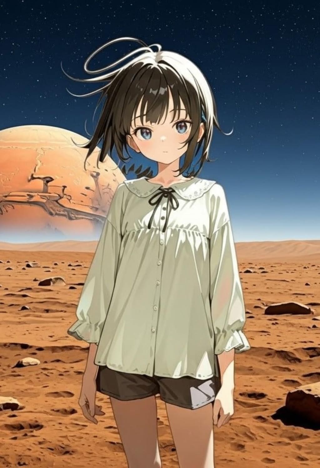 黒髪娘（背景挿入）