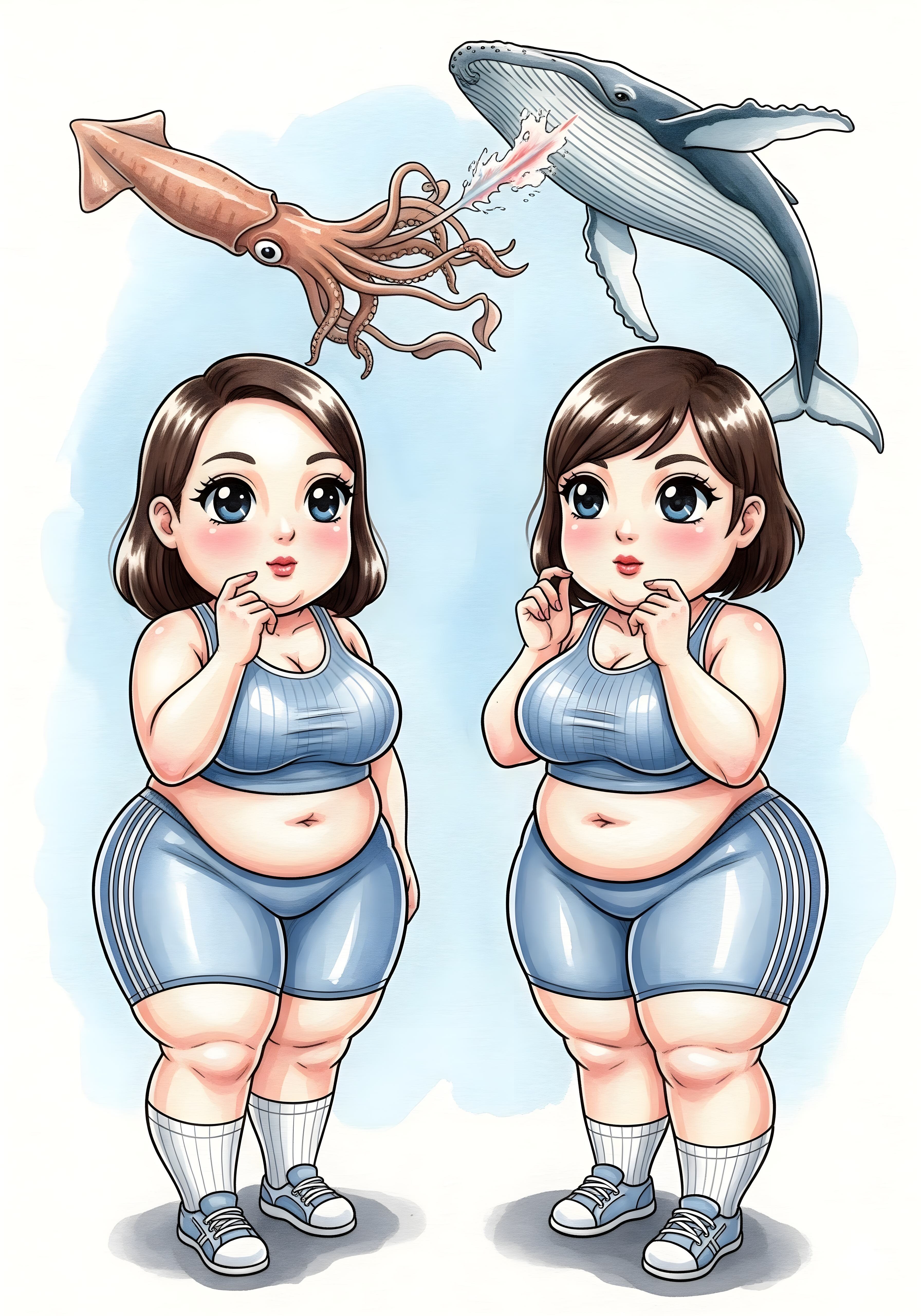 ダイオウイカとザトウクジラのケンカ