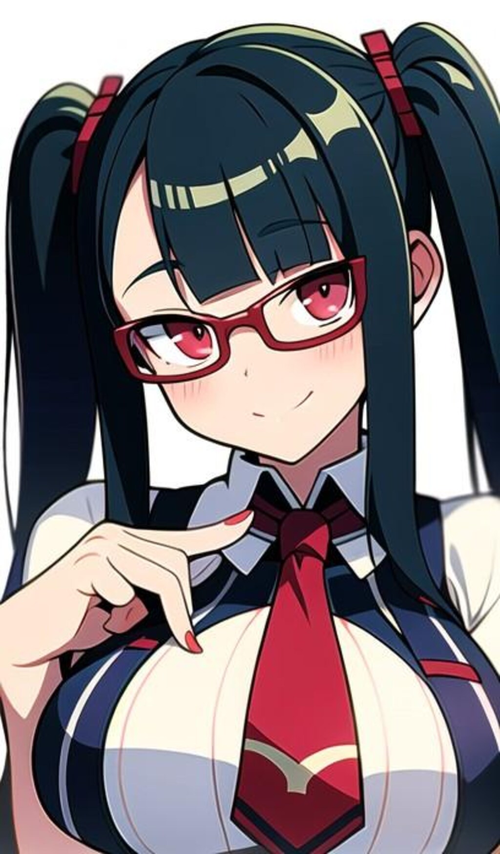 前髪ぱっつん黒髪ツインテール0(:3　)～ ('､3_ヽ)_…