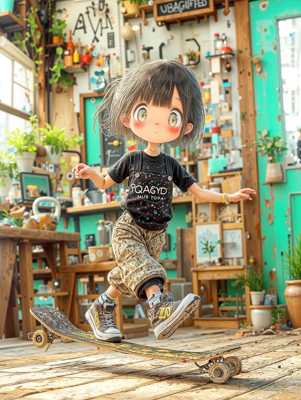 お部屋でキックフリップ！