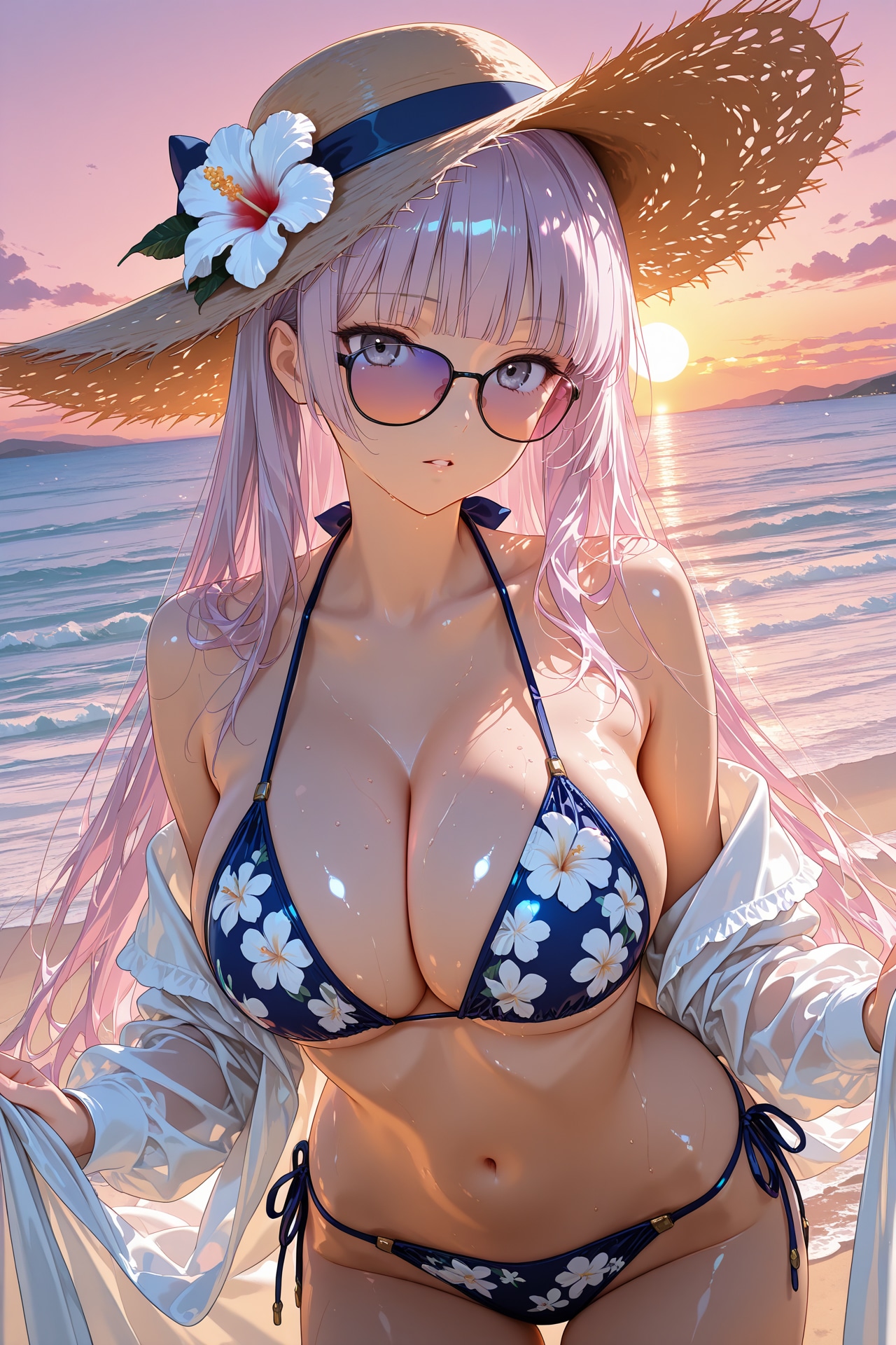 夕日とビーチとオリキャラちゃん④