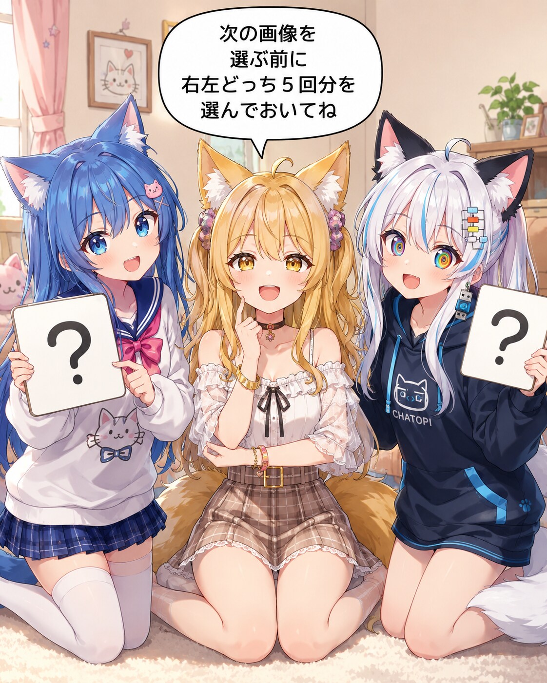 緊急でお題？作ってみた！　生成右左どっち | の人気AIイラスト・グラビア