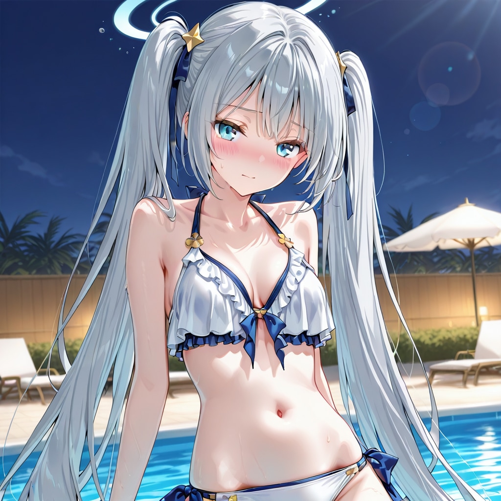 夜のプール