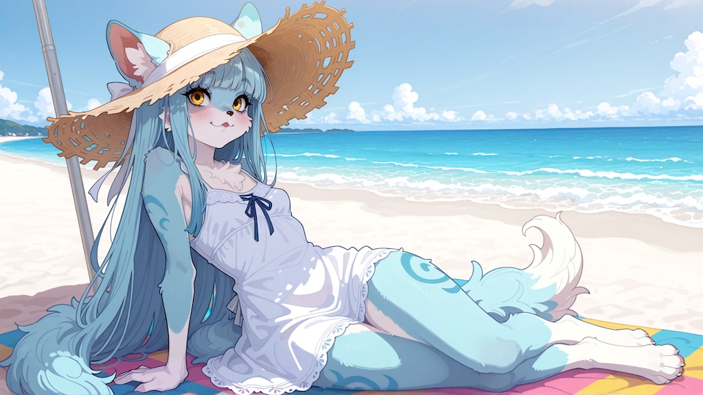 あっついにゃー