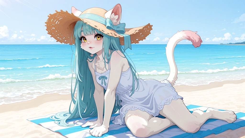 あっついにゃー
